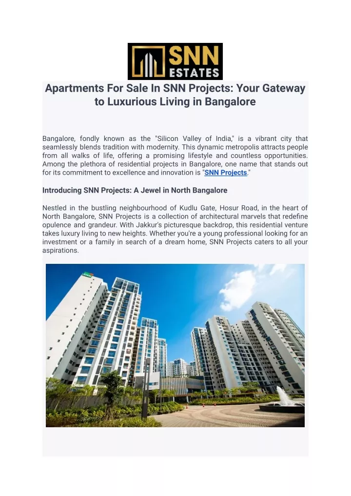 apartments for sale in snn projects your gateway