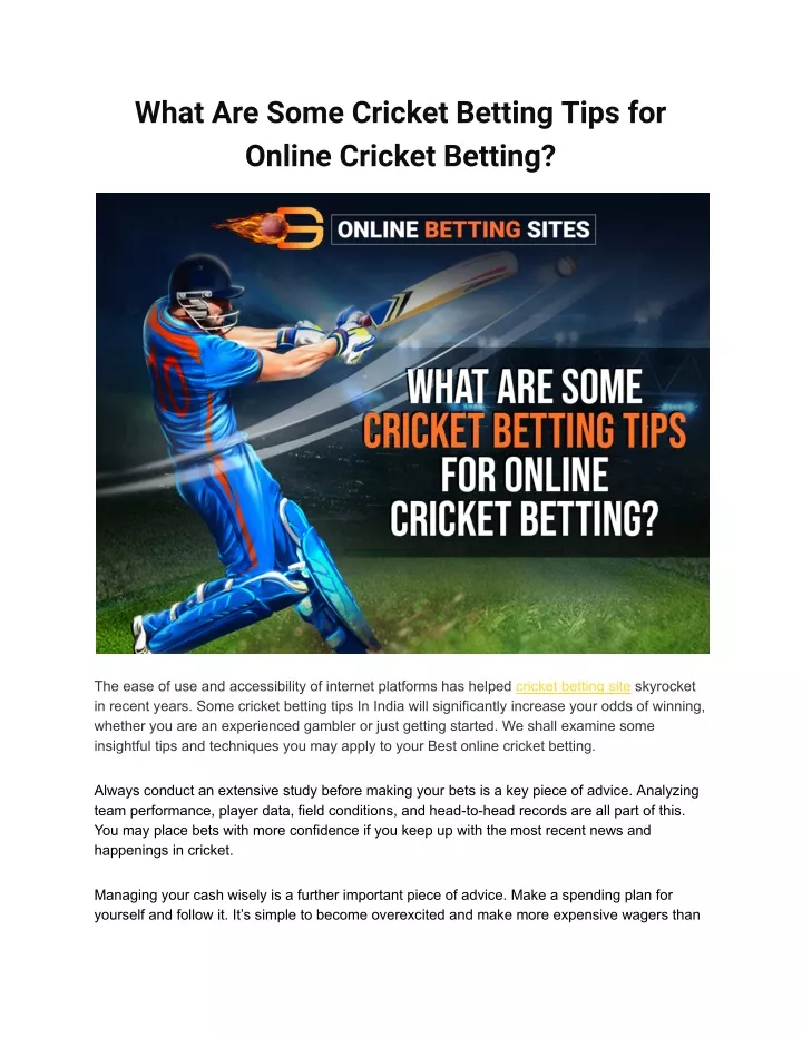 what are some cricket betting tips for online