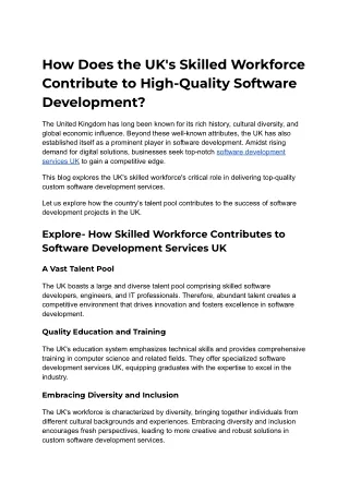 How Does the UK's Skilled Workforce Contribute to High-Quality Software Development_