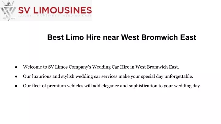 best limo hire near west bromwich east