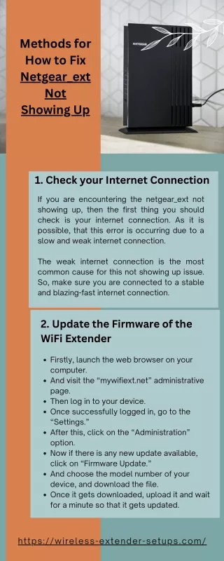 Methods for How to Fix Netgear_ext Not Showing Up