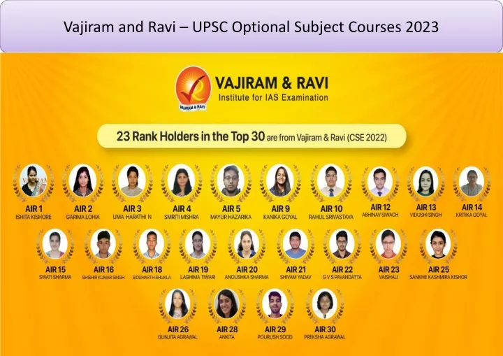 vajiram and ravi upsc optional subject courses