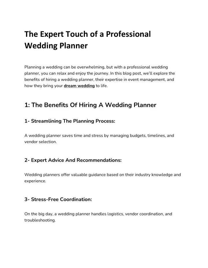 the expert touch of a professional wedding planner