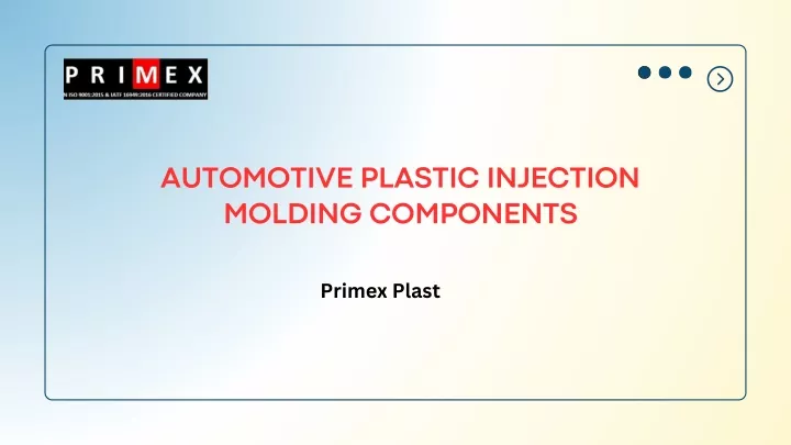 automotive plastic injection molding components