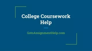 College Coursework Help