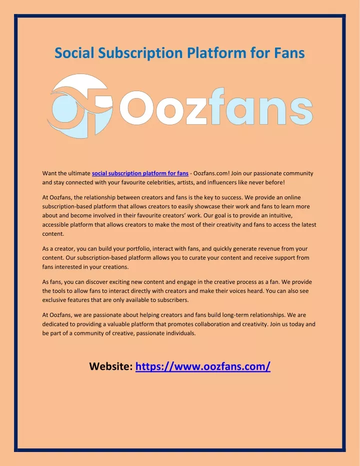 PPT - Social Subscription Platform for Fans PowerPoint Presentation ...