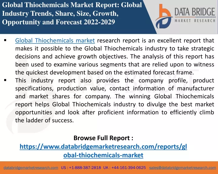 global thiochemicals market report global