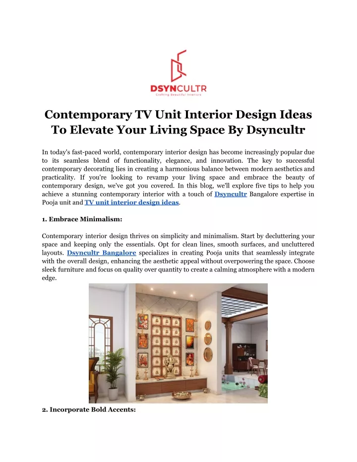 contemporary tv unit interior design ideas