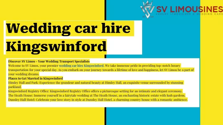 wedding car hire kingswinford