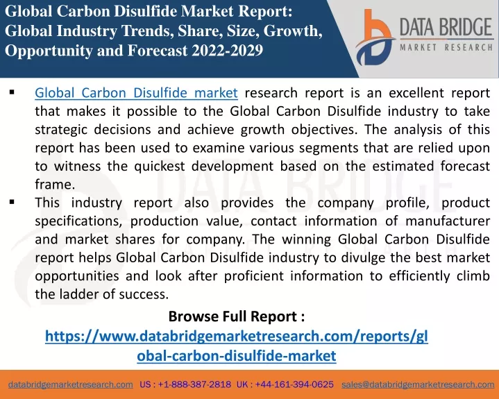 global carbon disulfide market report global