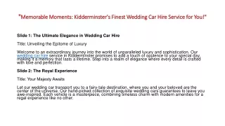 Top 10 Wedding Car Hire Kidderminster