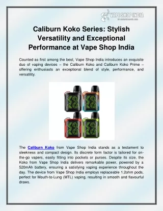 caliburn koko series stylish versatility
