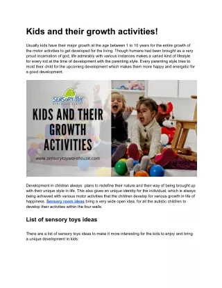 Kids and their growth activities