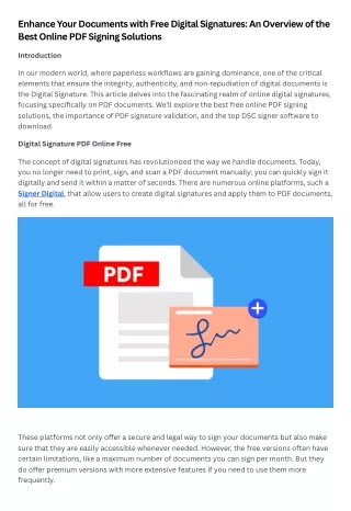 Overview of the Best Online PDF Signing Solutions