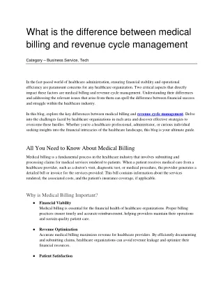 what is the difference between medical billing