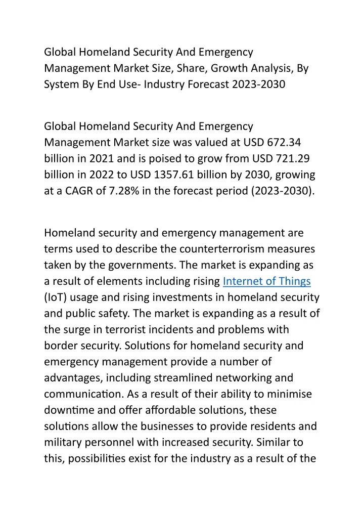 global homeland security and emergency management