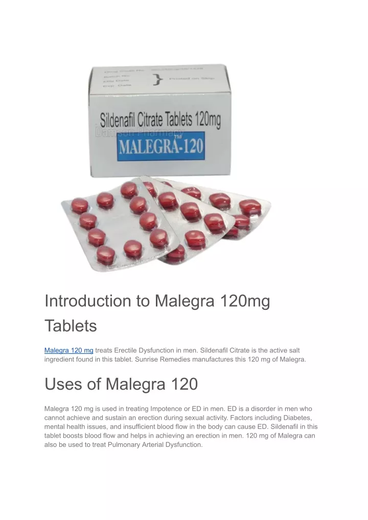 introduction to malegra 120mg tablets