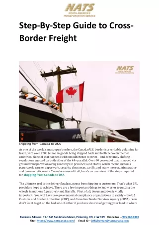 Step-By-Step Guide to Cross-Border Freight