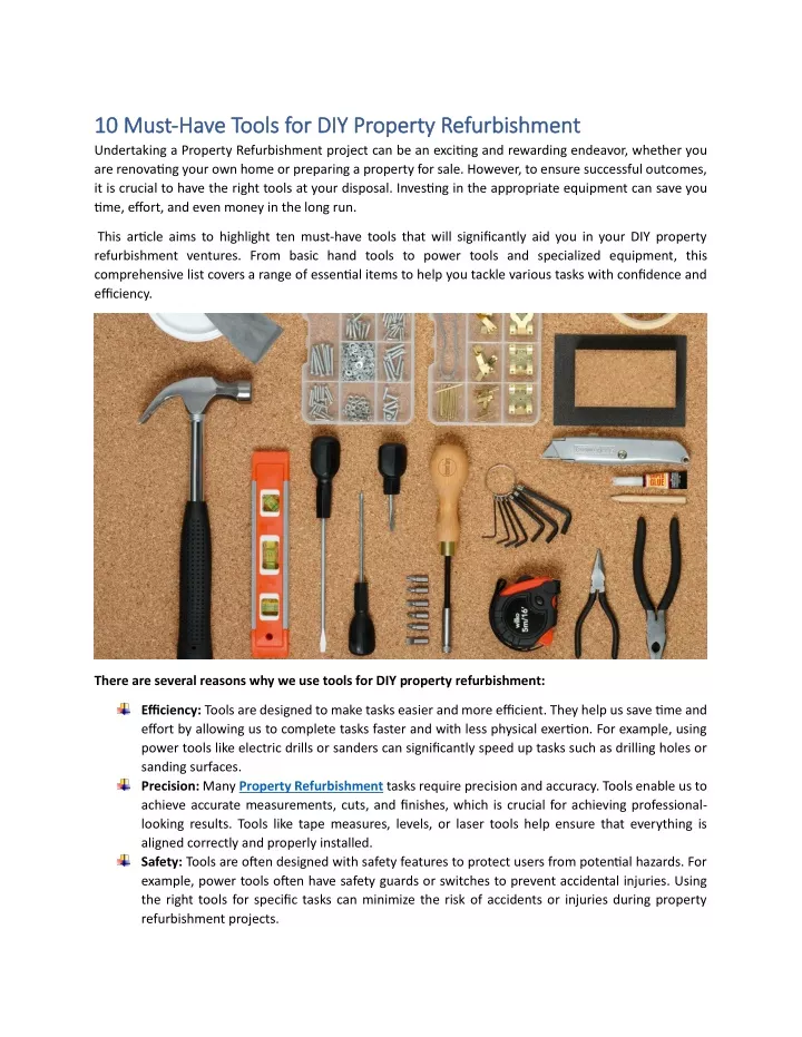 10 must 10 must have tools for diy property