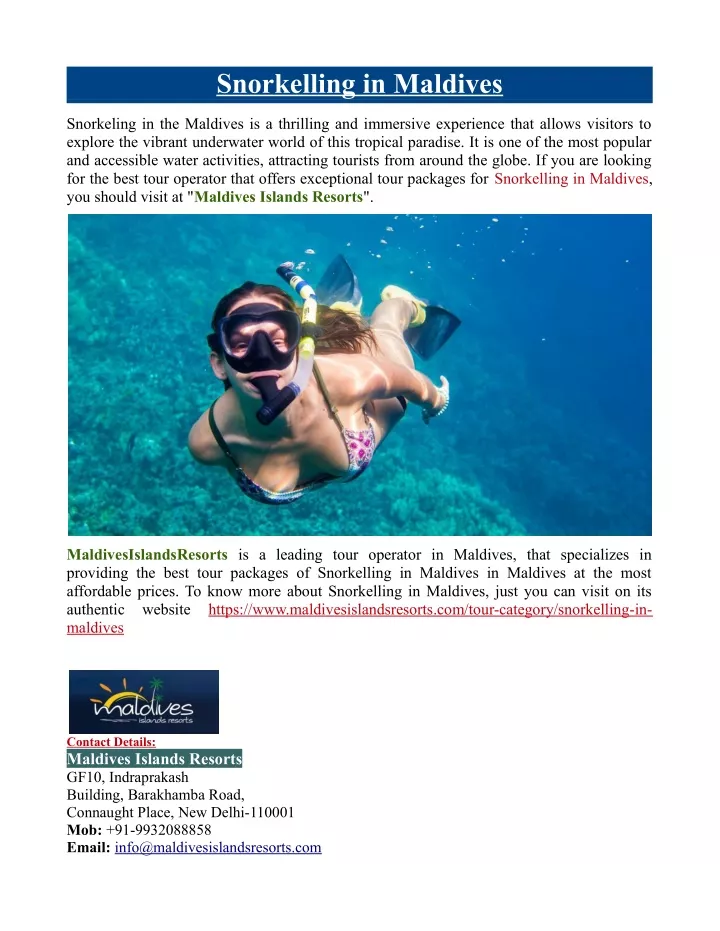 snorkelling in maldives