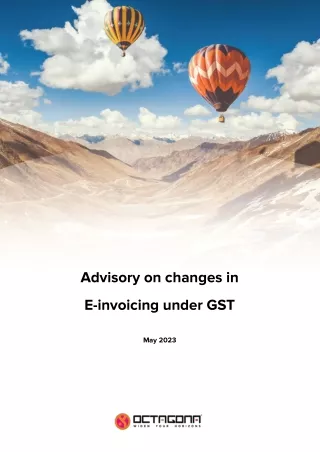 Advisory on changes in E-invoicing under GST
