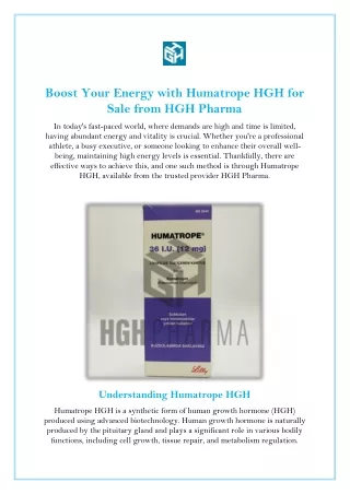Humatrope Hgh For Sale HGHPharma.com