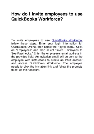 How do I invite employees to use QuickBooks Workforce