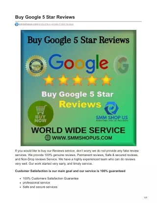 Buy Google 5 Star Reviews