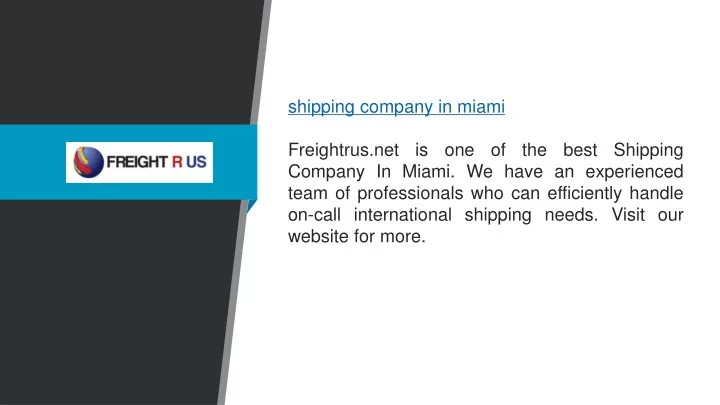 shipping company in miami freightrus