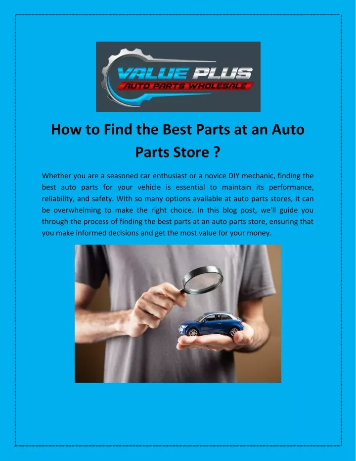 how to find the best parts at an auto parts store