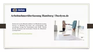 Arbeitnehmerüberlassung Hamburg  Das4you.de