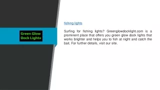 Fishing Lights | Greenglowdocklight.com
