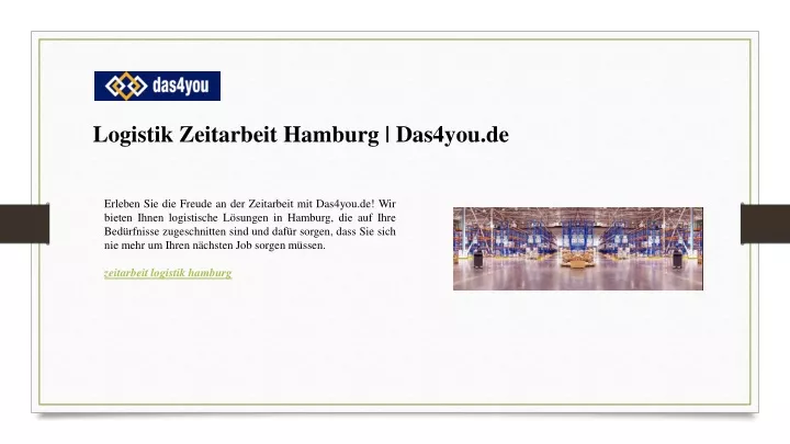 logistik zeitarbeit hamburg das4you de