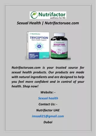 Sexual Health  Nutrifactoruae