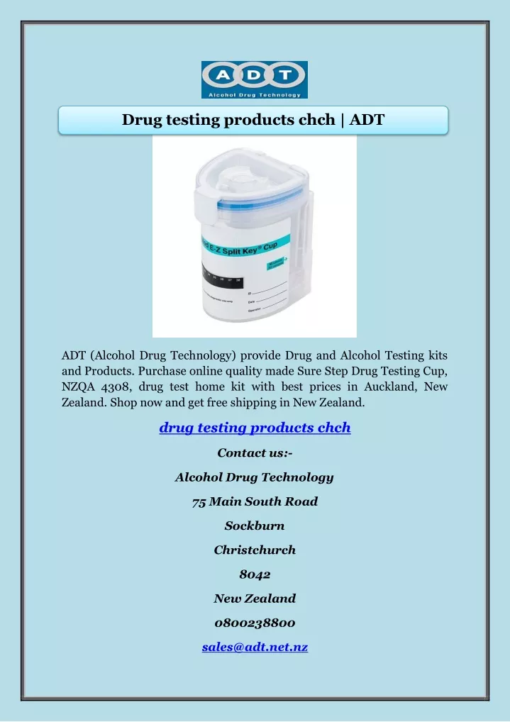 drug testing products chch adt