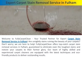 Expert Carpet Stain Removal Service in Fulham