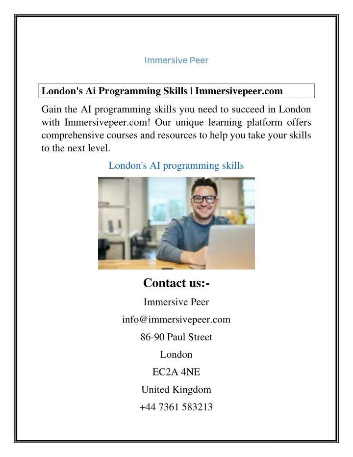 london s ai programming skills immersivepeer com