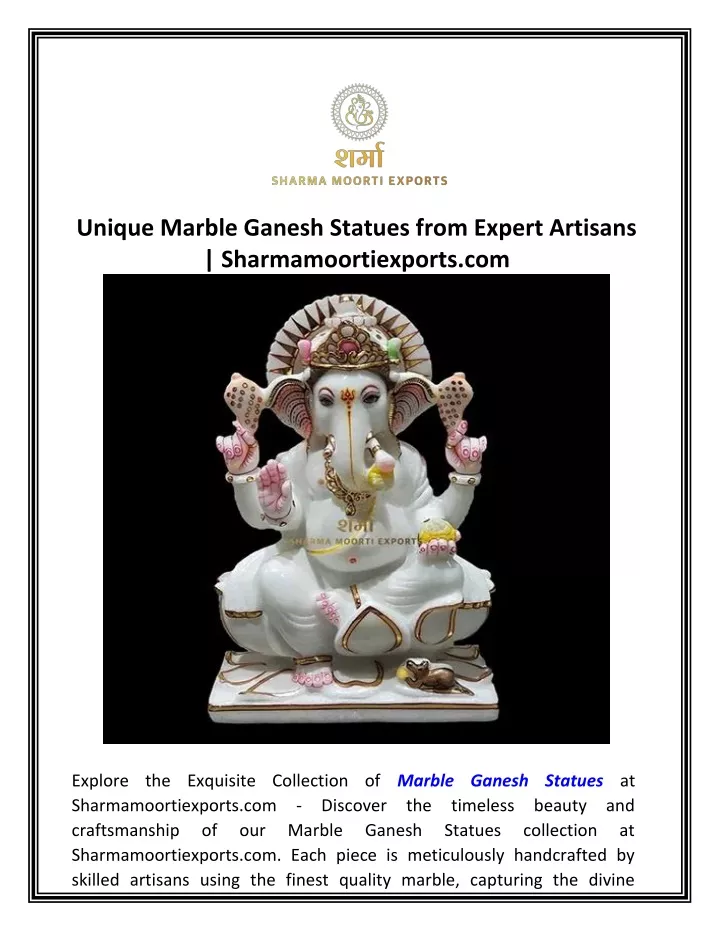 unique marble ganesh statues from expert artisans