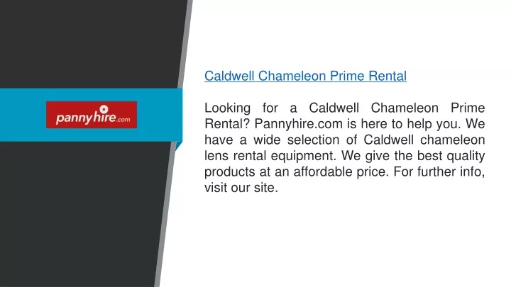caldwell chameleon prime rental looking
