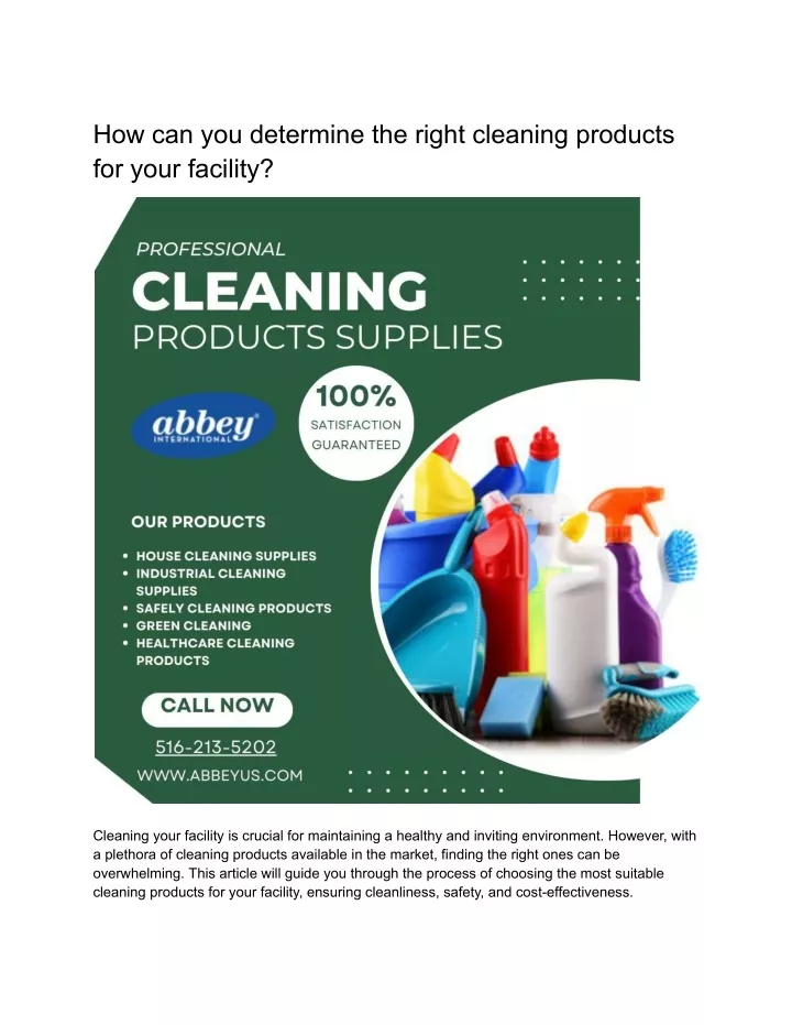 how can you determine the right cleaning products