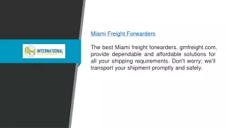 Miami Freight Forwarders | Gmfreight.com