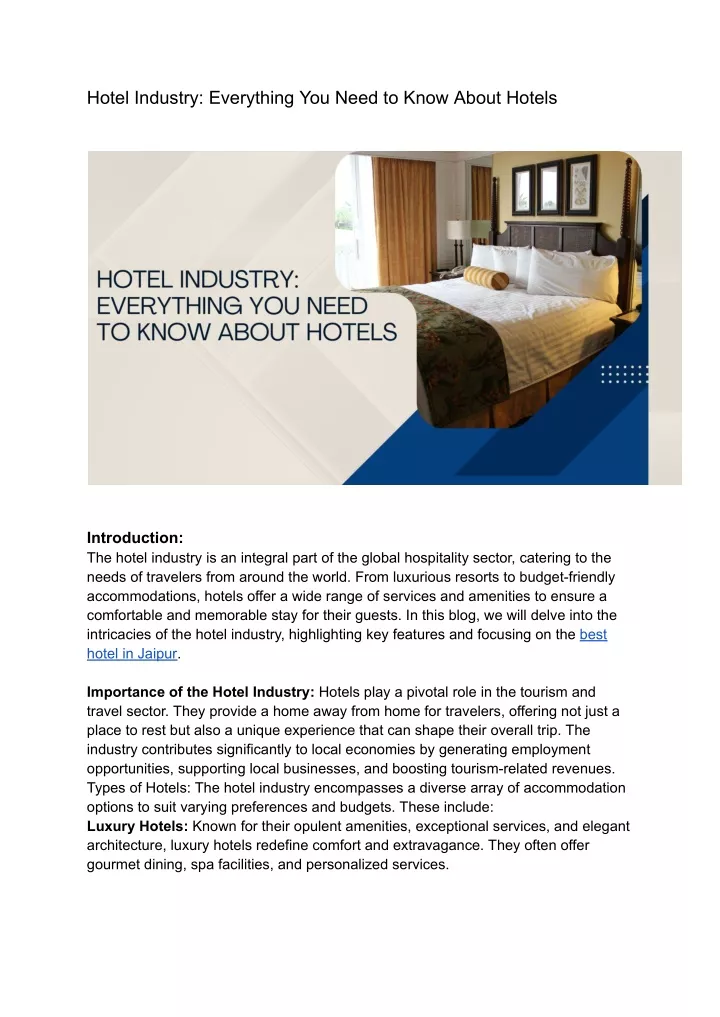 hotel industry everything you need to know about