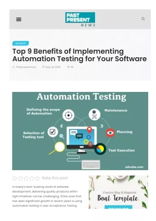 Top 9 Benefits of Implementing Automation Testing for Your Software