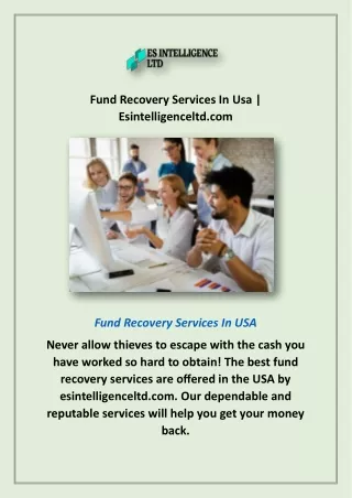 Fund Recovery Services In Usa | Esintelligenceltd.com