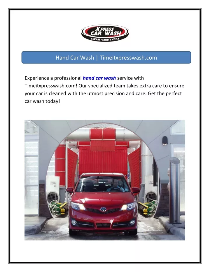 hand car wash timeitxpresswash com