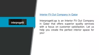 Interior Fit Out Company In Qatar  Interprogetti.qa