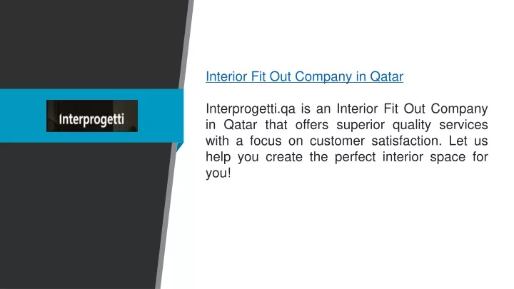 interior fit out company in qatar interprogetti
