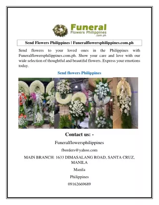 Send Flowers Philippines  Funeralflowersphilippines.com.ph