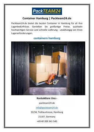 Container Hamburg | Packteam24.de