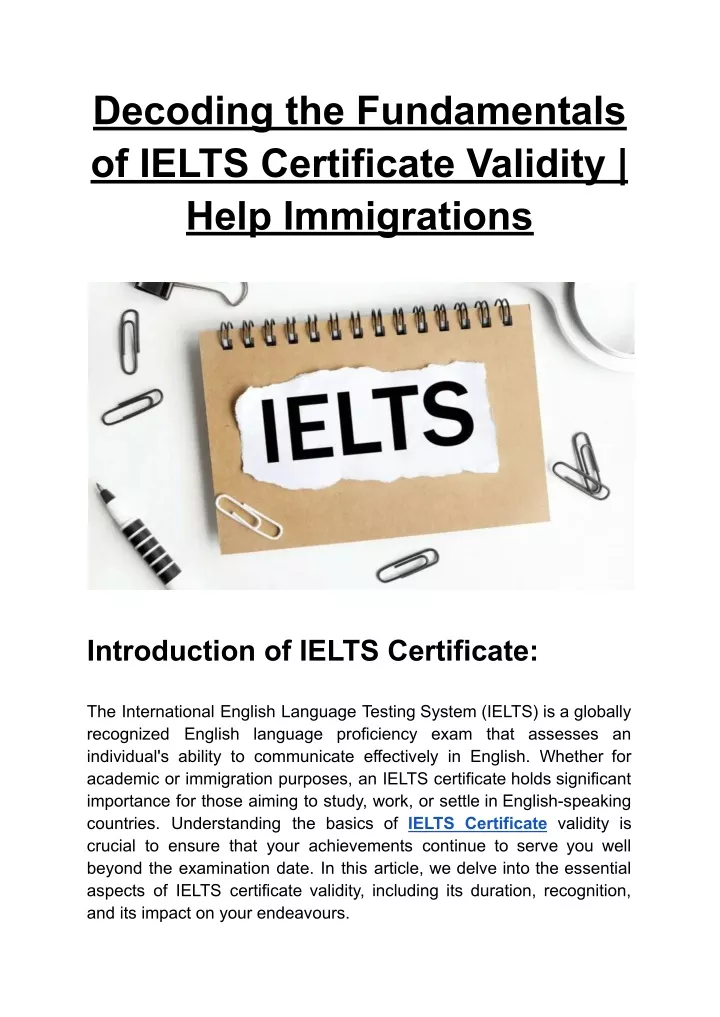 decoding the fundamentals of ielts certificate